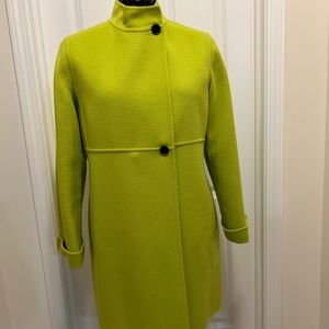 Lime Green Double Faced Wool Coat Sz 10, Linda Allard Ellen Tracy. Length: 37in